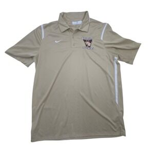 Nike Dri-FIT Polo Men Large Tan Western Panthers Excellent Short Sleeve